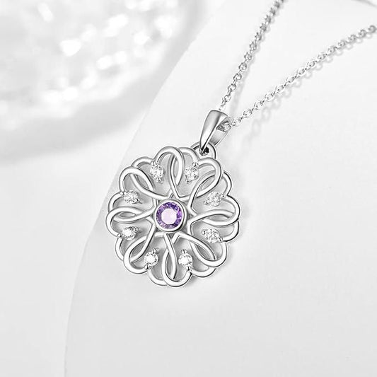 Silver Birthstone Pendant With Chain